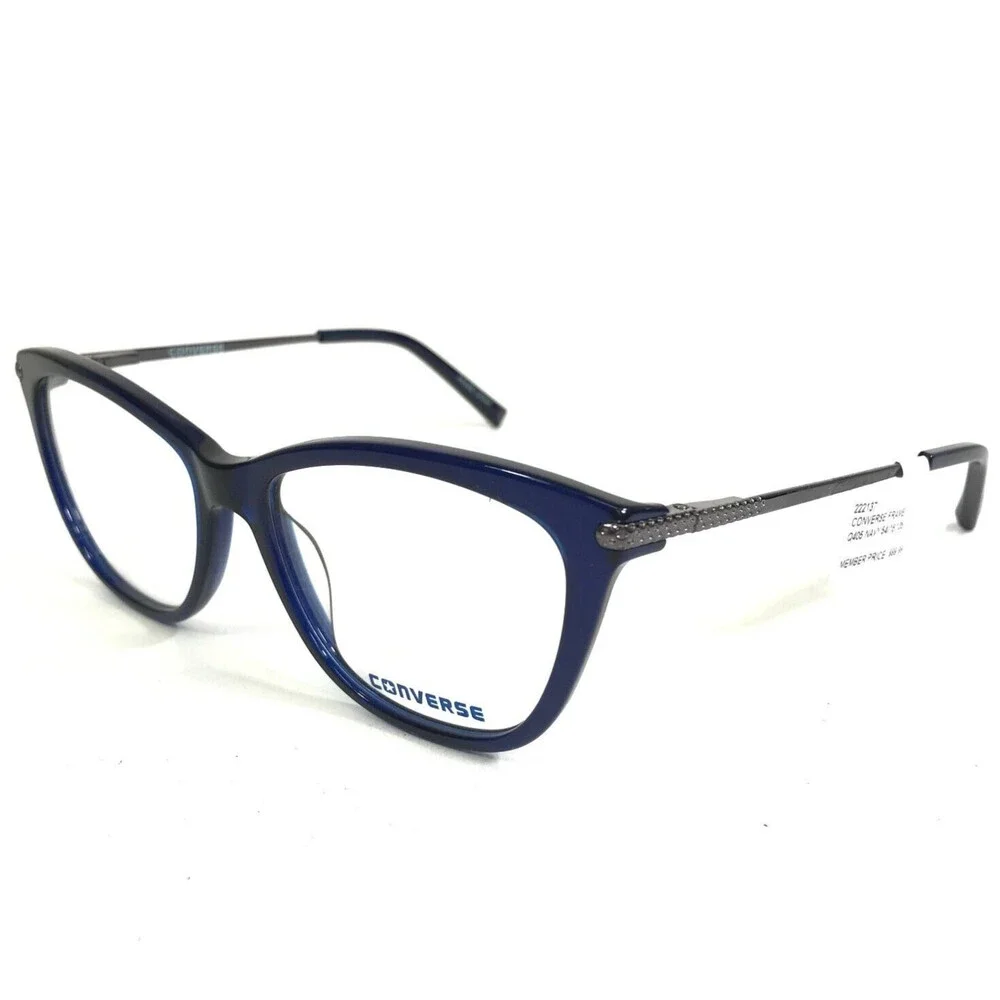 Converse Eyeglasses Frames Q405 NAVY Grey Blue Cat Eye Full Rim 54-16-135